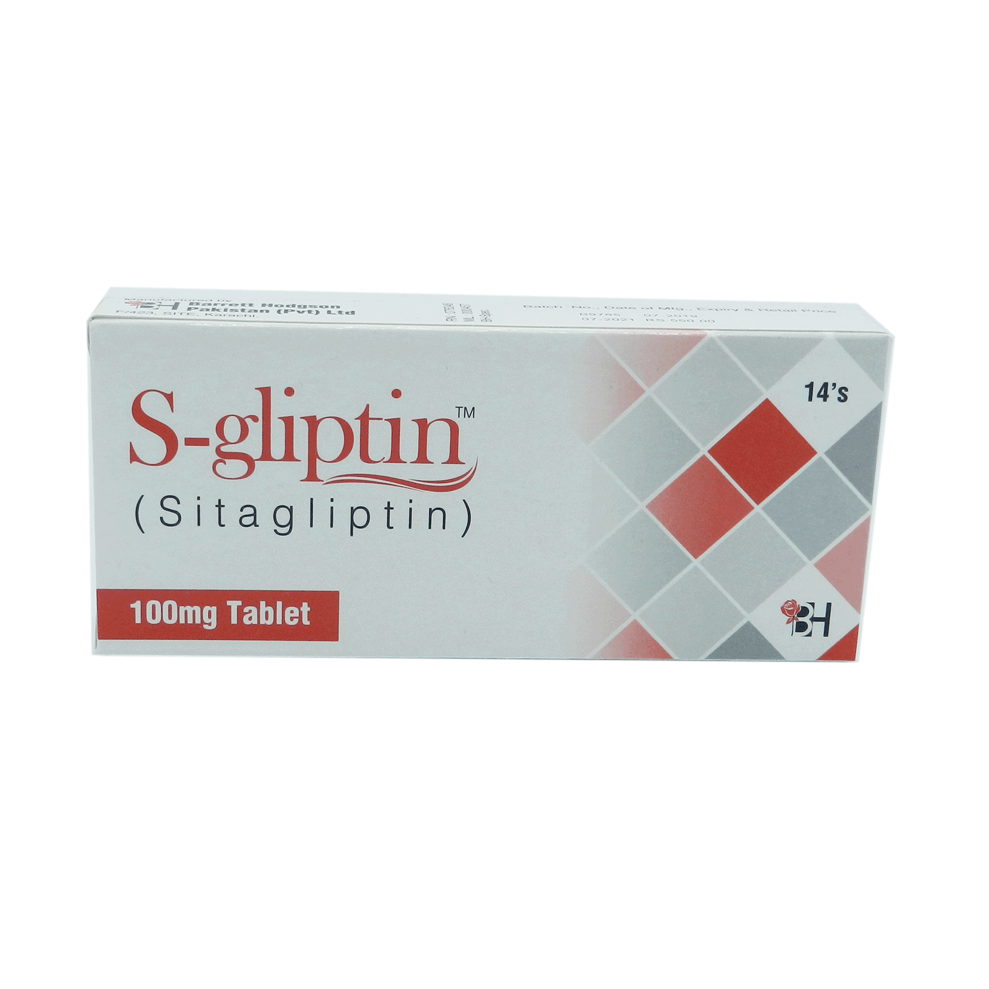 S-Gliptin tablet 100 mg 14’s