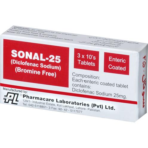 Sonal tablet 25 mg 3×10’s