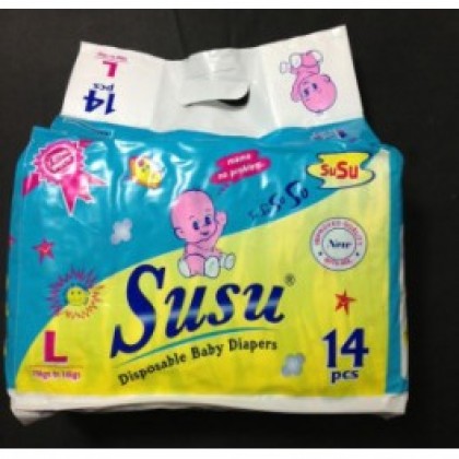Susu Diapers Value Pack Large (14Pcs)