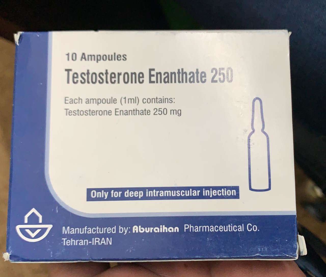 Testosterone enanthate 250mg injection pack of 10 ampoules ^