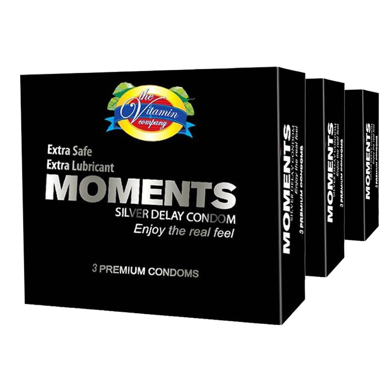 THE VITAMIN COMPANY MOMENTS SILVER DELAY CONDOMS 12 PACK