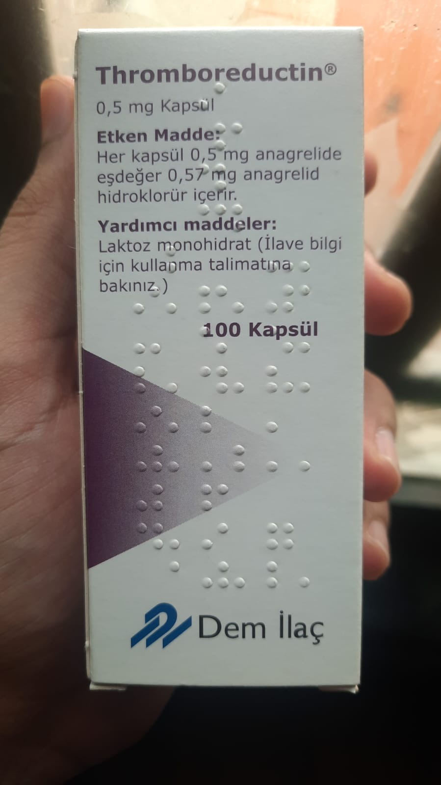 THROMBOREDUCTIN 0.5mg Capsule 100s