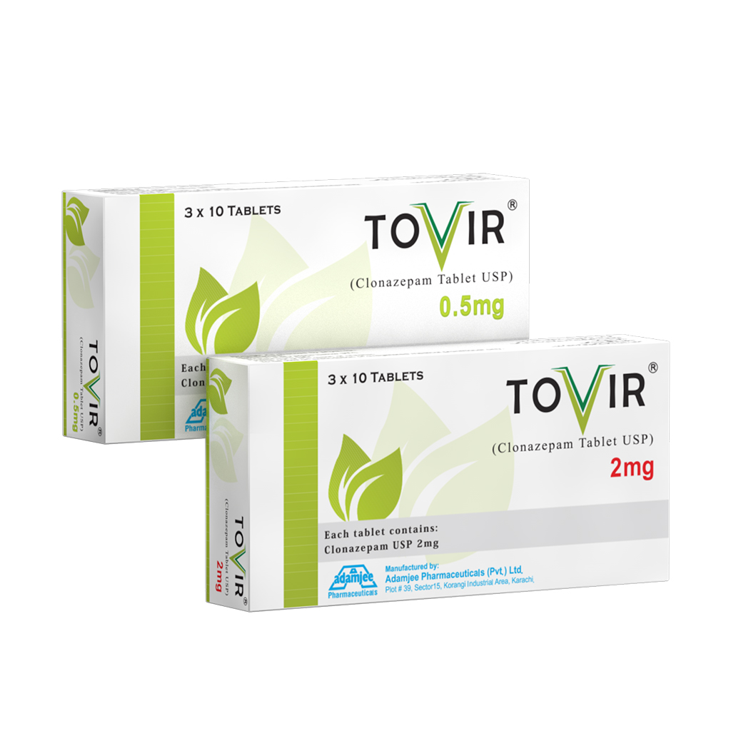 Tovir tablet 2 mg 3×10’s(Clonazepam)