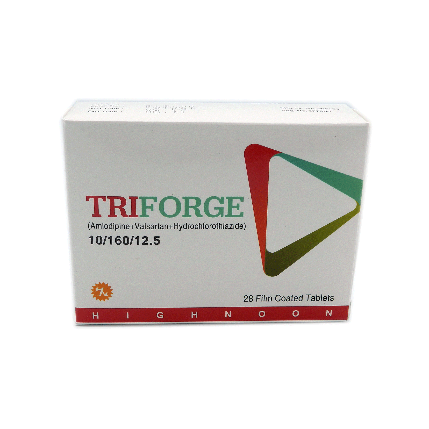 Triforge tablet 10/160/12.5 mg 28’s