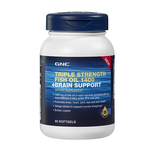 Triple Strength Fish Oil 1400 + Brain Support-60 Softgels-GNC in Pakistan