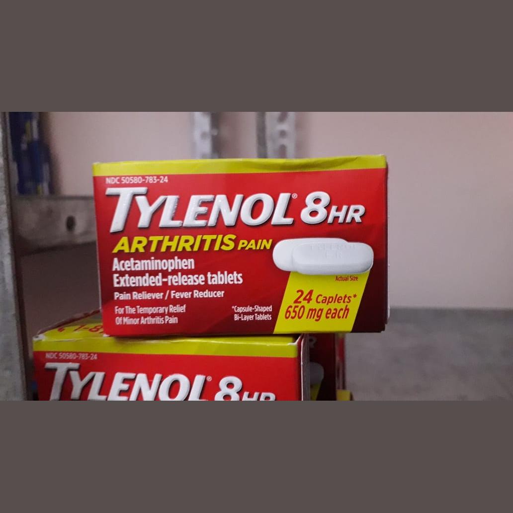 tylenol 650mg 8hr 24 caplets Imported