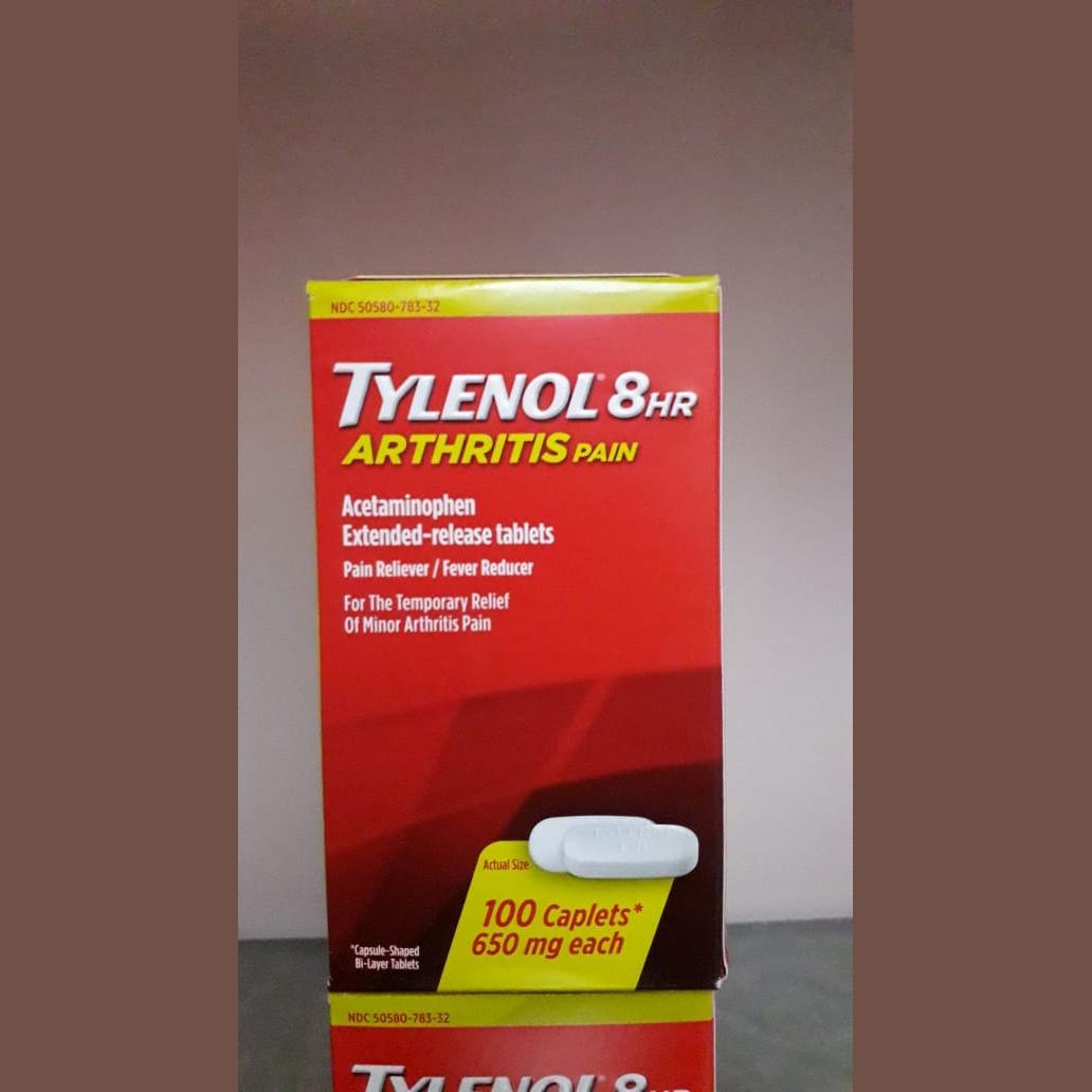 tylenol 650mg 8hr arthritis pain (acetaminophen) extended release tablets 100 capsules Imported
