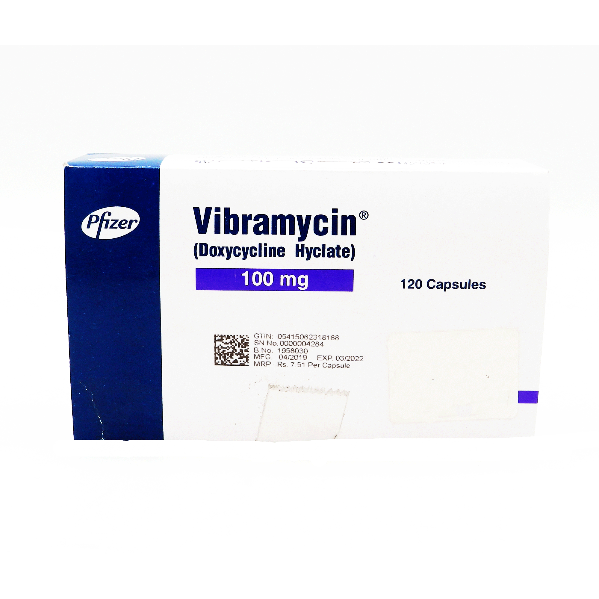 Vibramycin capsule 100 mg 120’s