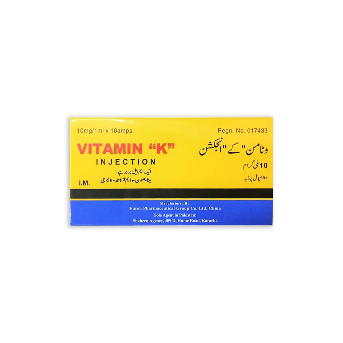 Vitamin K Injection 10 mg 10 Ampx1 mL