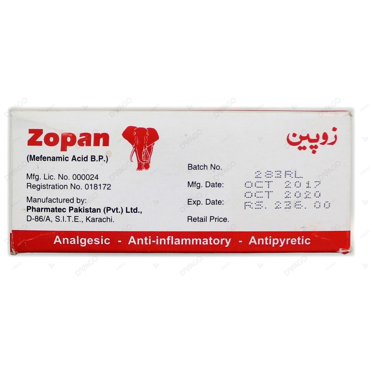 Zopan tablet 250 mg 100’s